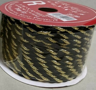 NEW Christmas Rope Gold/Black Rope 3/16