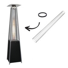Patio Heater Glass Tube Replacement Pyramid Gas Compatible Spare 125cm x 10cm