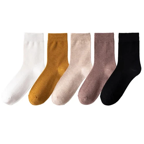 5Pairs Combed Cotton Socks Business Men High Quality Long Casual Mid Tube Socks - Picture 32 of 40