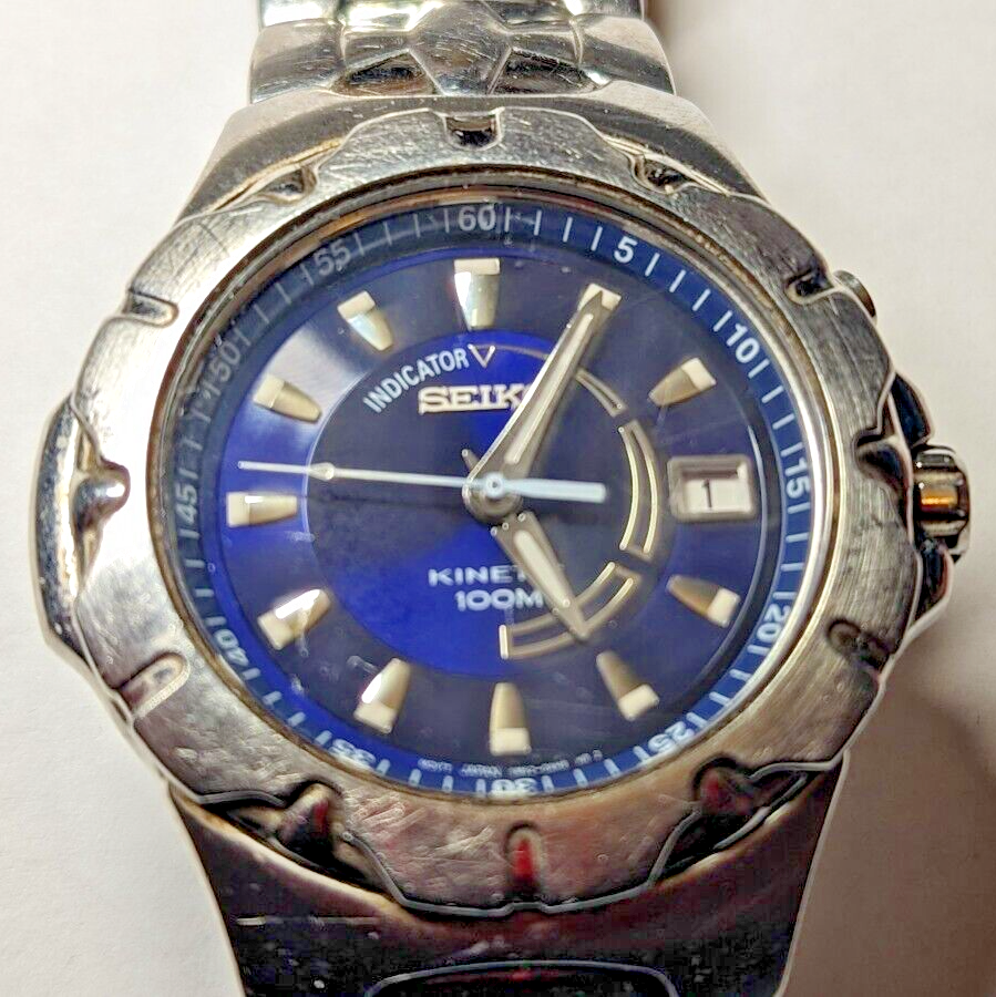 VINTAGE SEIKO KINETC WATCH 100M 5M62-OAH8 BLUE REPAIR | eBay VINTAGE SEIKO KINETC WATCH 100M 5M62-OAH8 BLUE REPAIR | eBay