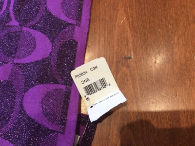 「A’s 品」 New Coach Signature C Purple Silver Tonal Dream Muffler/Scarf 60