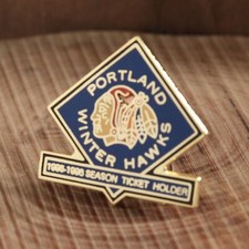 Portland Winter Hawks Hockey VTG Lapel Pin 1995-1996 Season Ticket Holder Blue