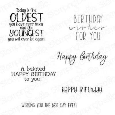 Stamping Bella, Rubber Stamp, HAPPY BIRTHDAY TO YOU SENTIMENT SET
