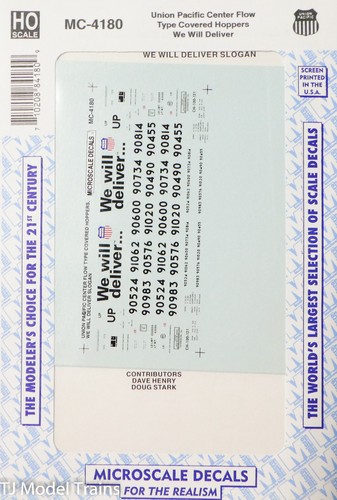 Calcomanía a microescala HO #MC-4180 UP tipo flujo central tolvas cubiertas (entregaremos | Zustand: New