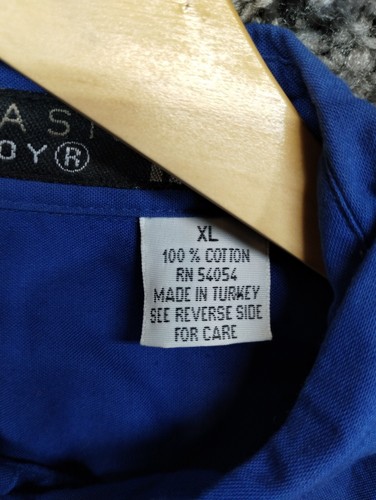 Vintage Bugle Boy Shirt Adult XL Blue Short Sleeve Double Pocket 90s Y2K - Picture 6 of 6