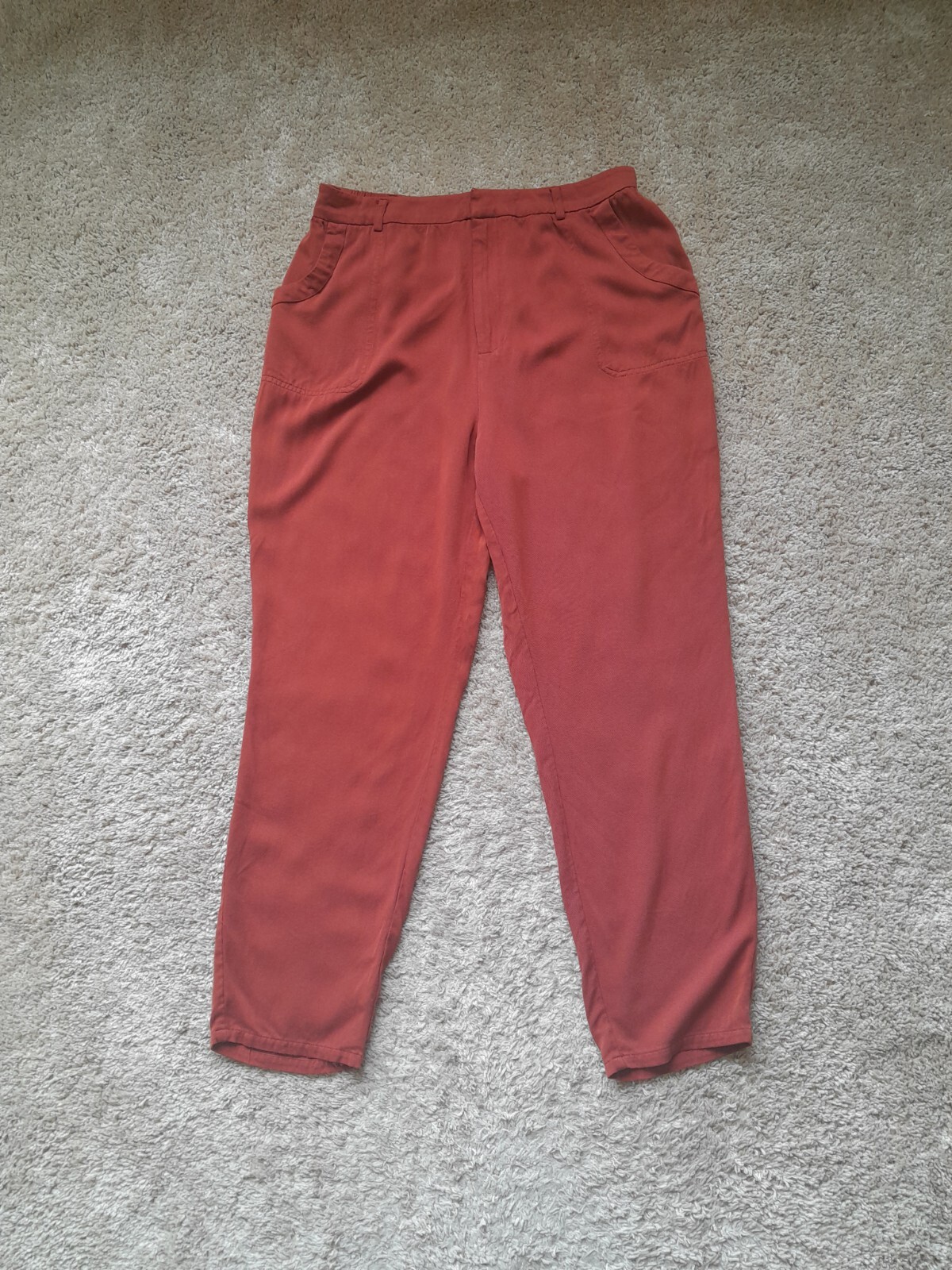 Modcloth pull on pants rust lightweight tapered w… - image 1