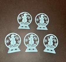 5 SNOWMAN SNOWGLOBE cardstock paper die cut embellishments
