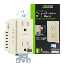 Enbrighten Z-Wave Plus In-Wall Tamper-Resistant Smart Outlet  14297 (Open Box)