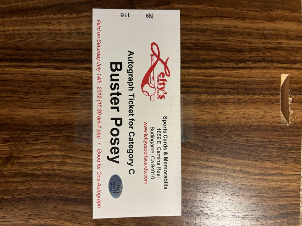 Authenticated Buster Posey signed photograph with frame (8in x 10in photo) Foto 2 de 2