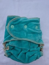 Loveybums Medium Aquamarine Organic Velour Diapers With Snaps . Fit 9-22 lbs.