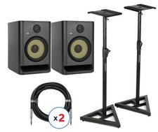 KRK ROKIT 8 G5 Coppia di monitor da studio alimentati da 8 pollici con supporti e cavi