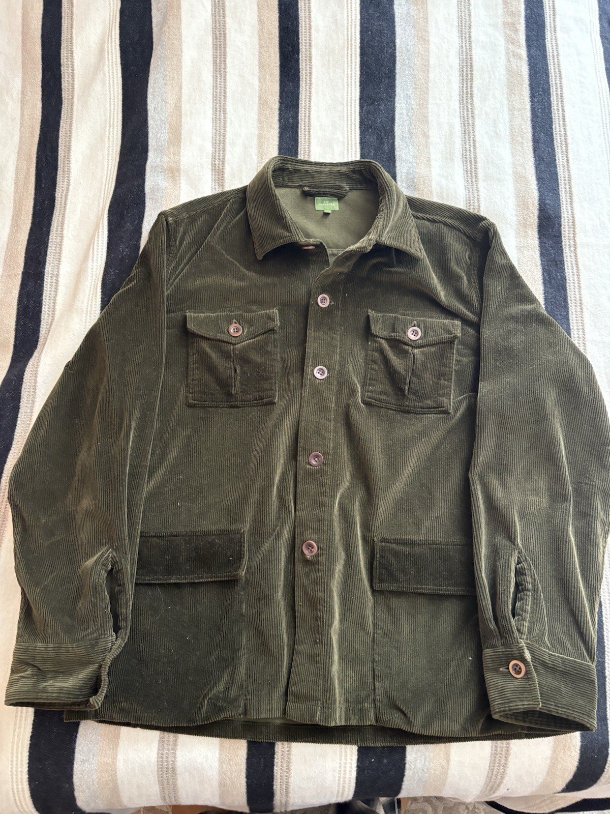 Sid Mashburn Olive Heavyweight Button Jacket Men'… - image 1
