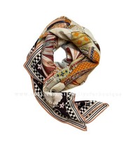 Sallys 70 Cashmere  30 Silk Wrap Scarf Balloon Print Double Face Shawl 53"