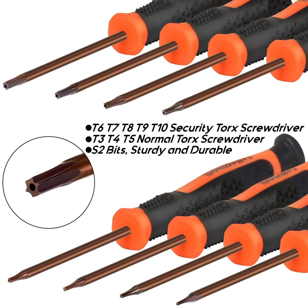 TEKPREM 8 in 1 Small Torx Screwdriver Set with T3 T4 T5 T6 T7 T8