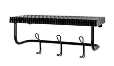 Wandgarderobe schwarz, Metall Maße B 42 cm x H 19 cm x T 16 cm, Style Modern