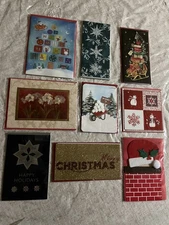 PAPYRUS Lot Of 9 Christmas Holiday Cards  Sparkle Embellished Cute  Pretty 3D