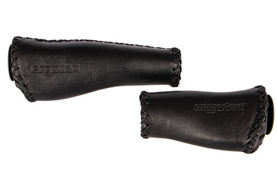 Ergotec Monaco Ledergriffe Nabenschaltung Schwarz 22.2mm Trekking Fahrradgriffe