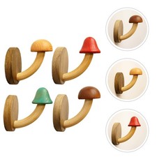 4 Pcs Coat Hook Mushroom Shower Curtainhooks Decorative Hanging Wall Hnager