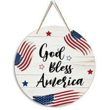 Wooden 4th Of July Decorations Patriotic 12 x 12 inches, PAT17
