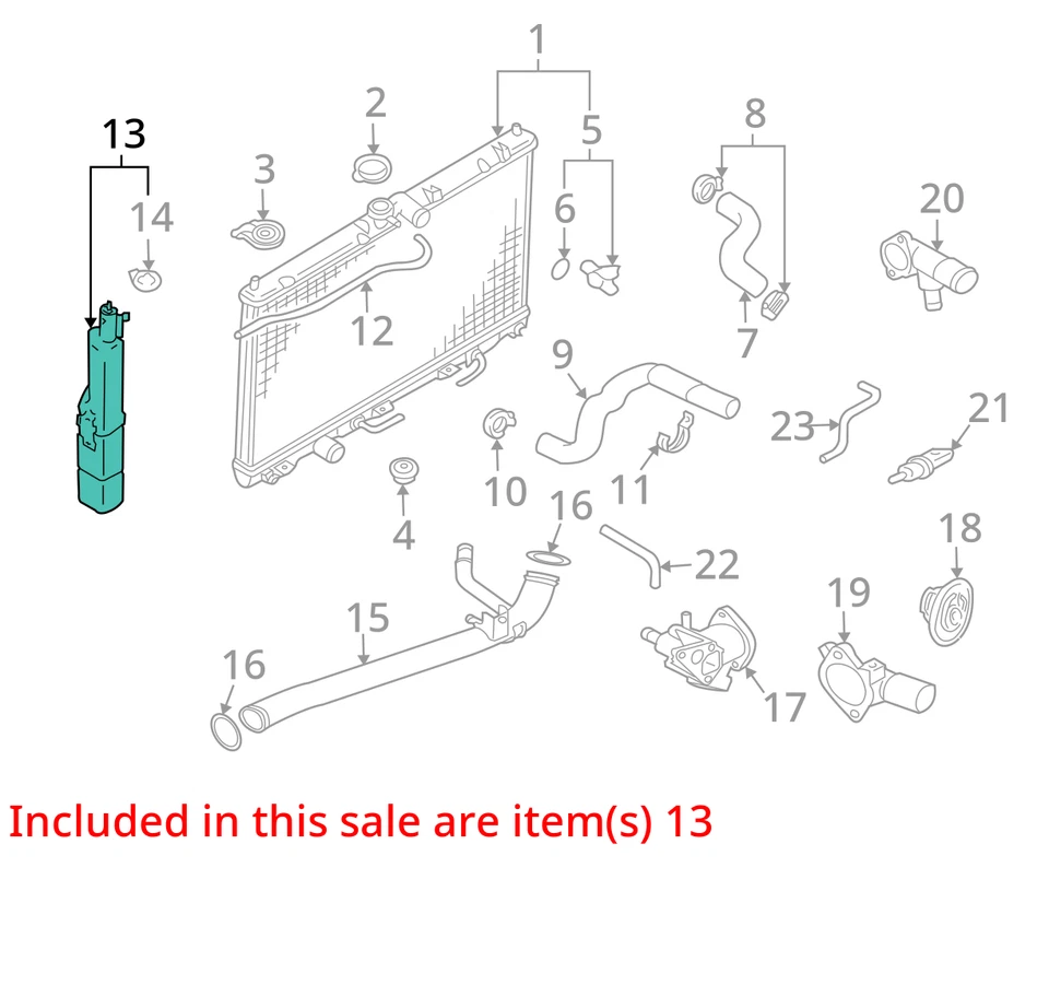 Botella de desbordamiento de refrigerante Mitsubishi Endeavor 2007 fabricante original 138 k millas - LKQ352481037 Foto 4 de 4