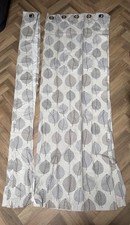 Dunelm Fully Lined Eyelet Curtains (Pair) - 168cm x 228cm - Leaf Print