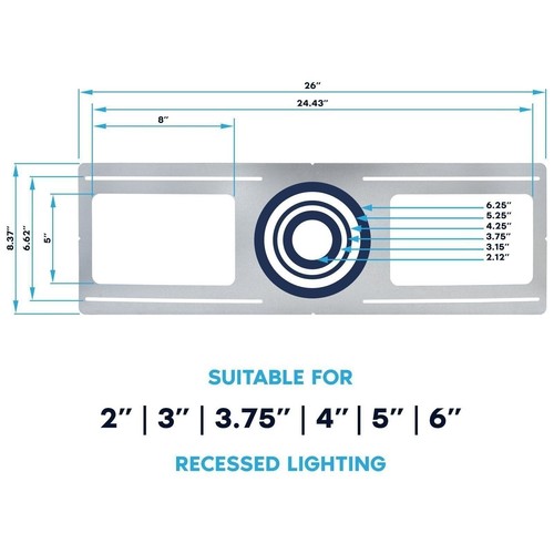 Luxrite Rough-In Mounting Plate 2-3-3.75-4-5-6 Inch Recessed Housing 4-Pack - Picture 2 of 7