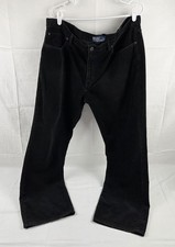 Vtg Polo Ralph Lauren Corduroy Pants Mens 40x30 Black 100 Cotton