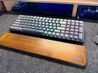 Keychron K4 Mechanical Keyboard with Wooden Wrist Rest- Brown, Non Hot-Swappable