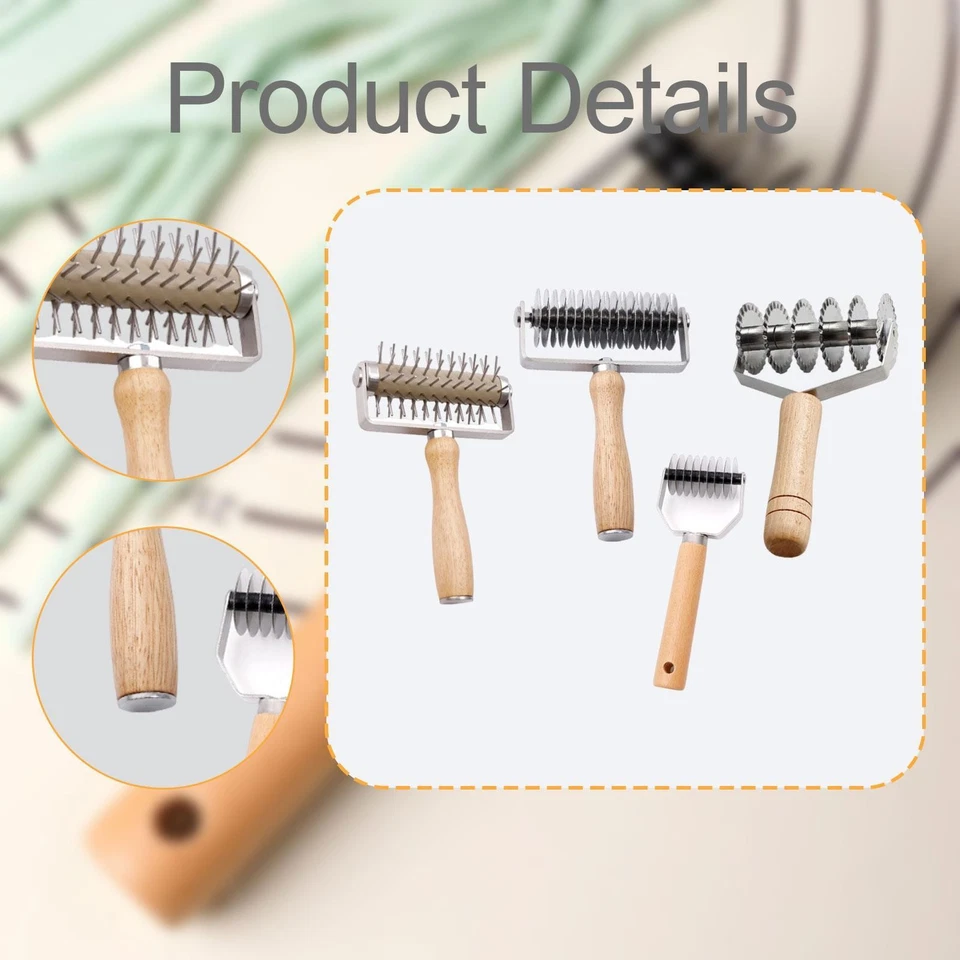 4Pcs Gitter Roller Schneider Roll Nudel Slicer für Restaurant Home Brot - Bild 4 von 4