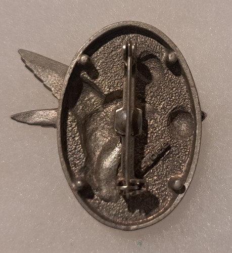 Vintage 3-D Signed "Ms Dee" Pewter Hummingbird & Flowers Brooch/Pin Pinback 1.5" - Picture 3 of 5