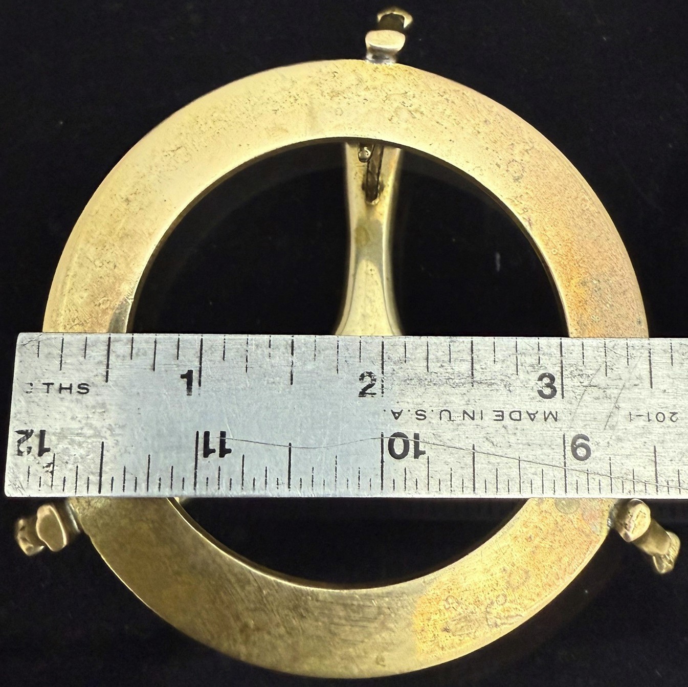 o'o'o . Brass Metal STAND for Paperweight Planter or Other Item .Seahorse Design