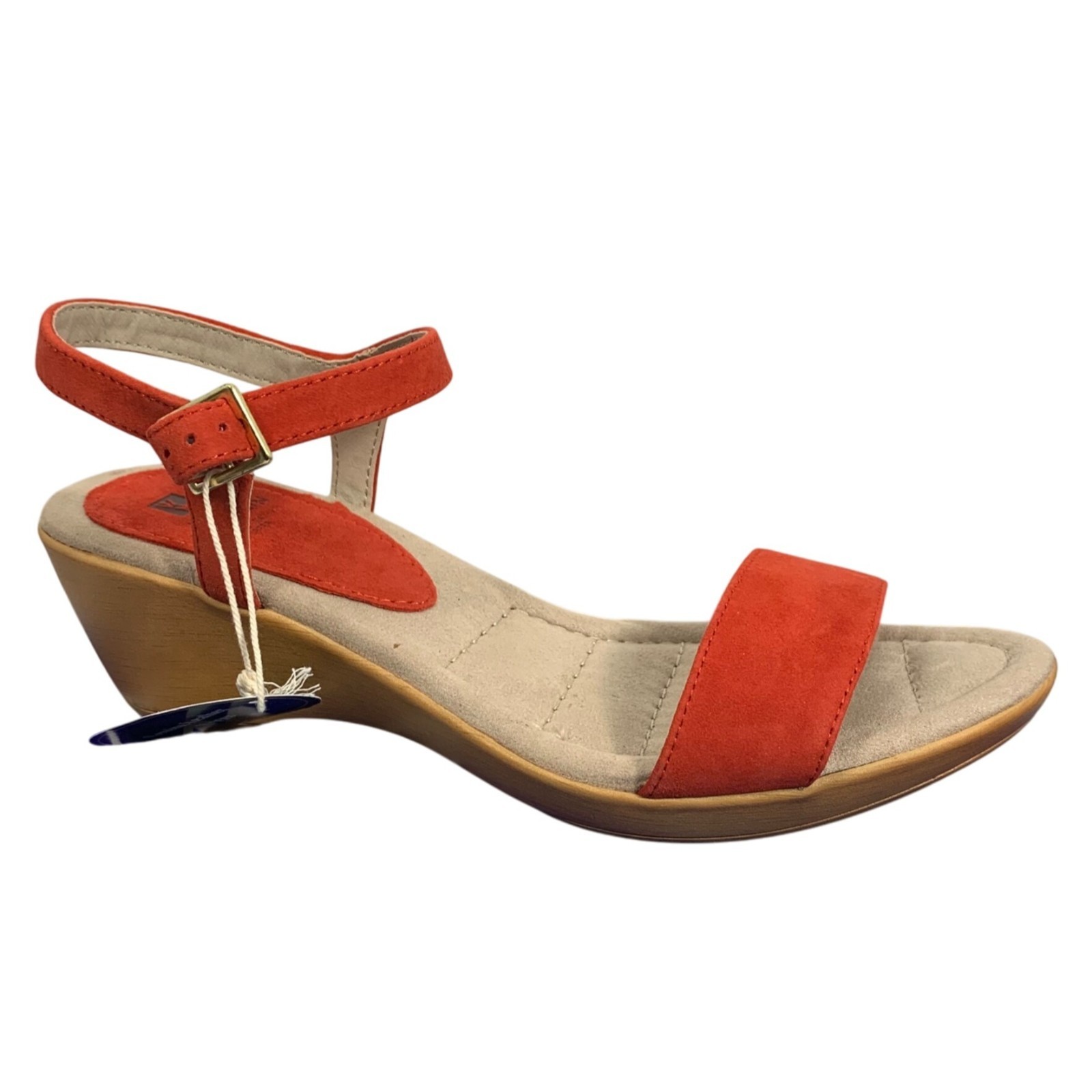 APL Sandali donna nuovi con scatola $54 bianchi montagna sughero rosso peperoncino scamosciato zeppa taglia 8M