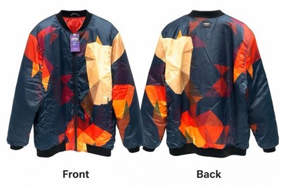 Fresh Hoods HD ML Cubes Bomber Jacket Mens 3XL Geometric Print New With Tags