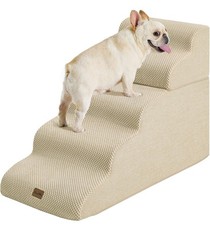 Made4Pets Dog Stairs Ramp for High Bed 22.8" H, 5-Step Pet Stairs for Bed Cou...