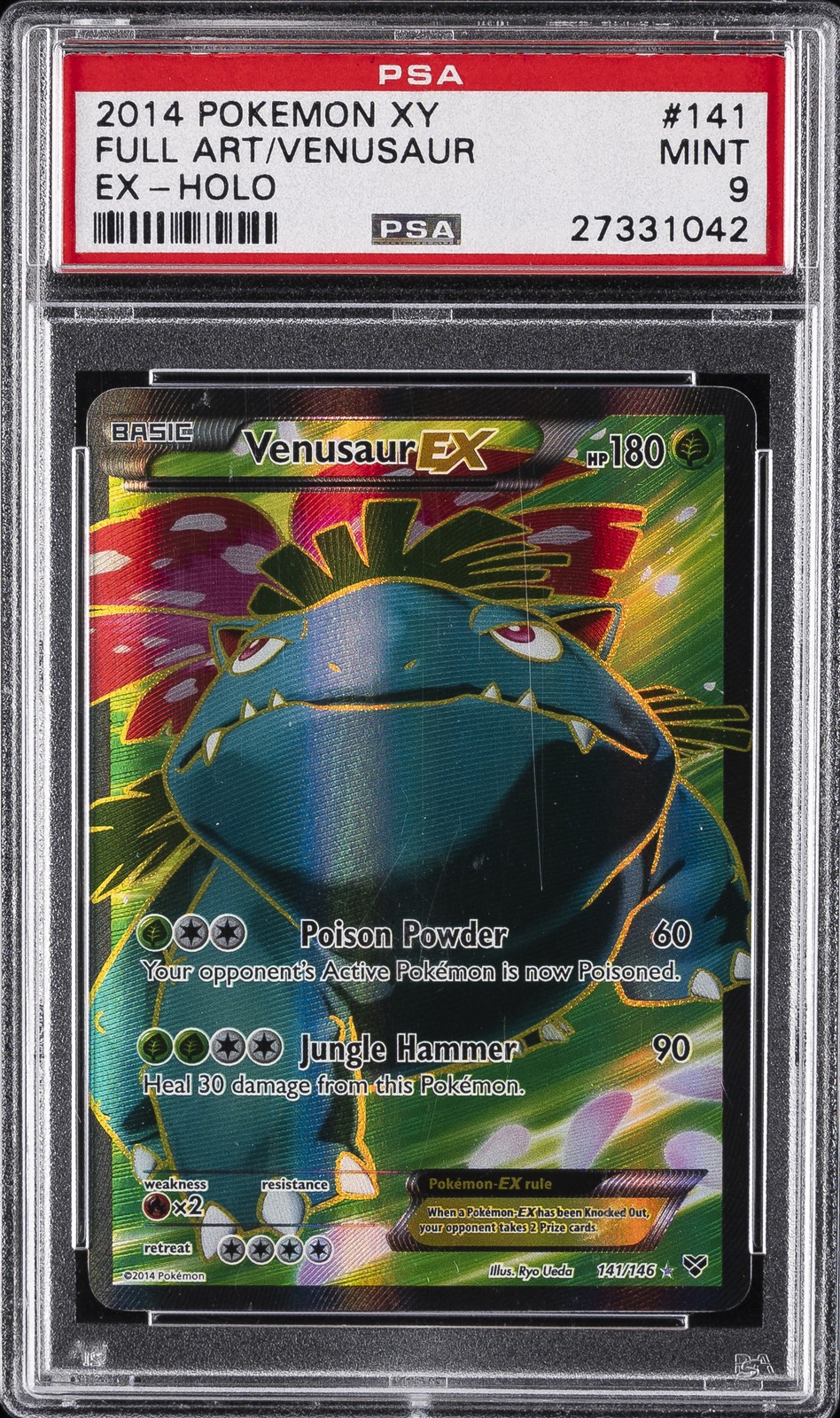 2014 POKEMON XY #141 FULL ART/VENUSAUR EX PSA 9