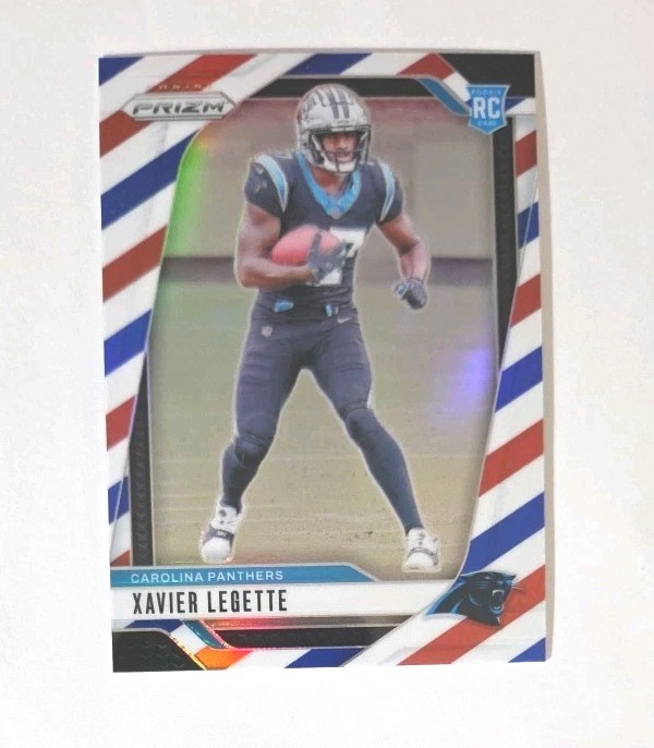 2024 Panini Prizm Red White Blue #398 Xavier Legette RC (PANTHERS) !