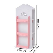 4-Tier 360° Rotating Bookshelf Children Bookcase Display Castle Storage Rack