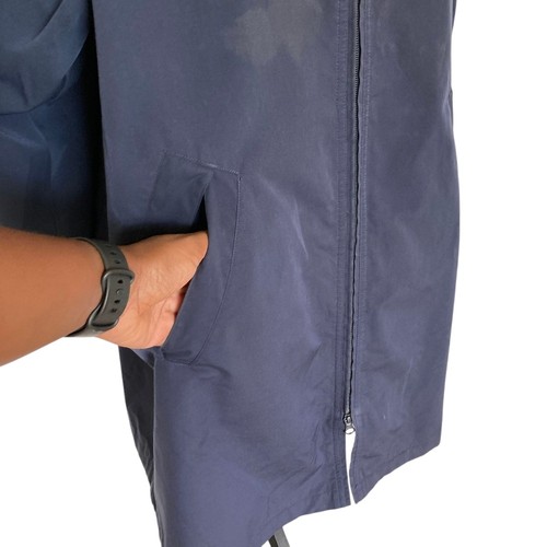 Chaqueta gabardina de lluvia LL Bean para mujer talla 2X cremallera con capucha azul marino al aire libre - Imagen 13 de 15