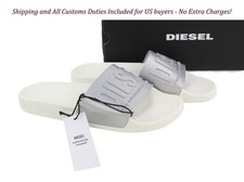 DIESEL Sa-Mayemi W Women's Sandals EU 41 White Silver Beach Slide Slippers Open