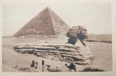 C1910s  Egypt RPPC Great Sphinx  of Giza Pyramids Photo .*Post card Rare
