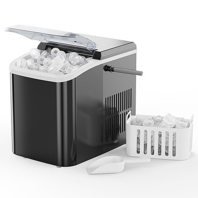 NEWBULIG Ice Makers Countertop with Handle, Portable Ice Machine, 9 Bullet Ice C