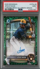2025 Bowman Baseball Jesus Made Green Grass Auto /99 #CPA-JM PSA 9