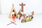 Playmobil Western 3483 Indians Village Vintage Native American Teepee Canoe