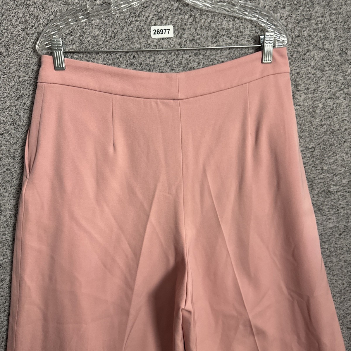 Dries Van Noten Women's Size 44 Pink Wool Wide Leg Pleated Front