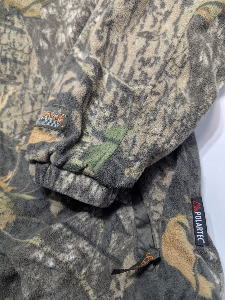 Scentlok Sz XL Covert Windproof Mossy Oak Camo Fleece Hunting Jacket Coat Flaw - Image 2 of 4