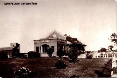 Santa Fe Railroad Train Station Depot San Saba Texas TX Postcard