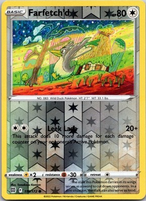 Farfetch'd Reverse Holo Common SWSH09: Brilliant Stars 115/172 NM