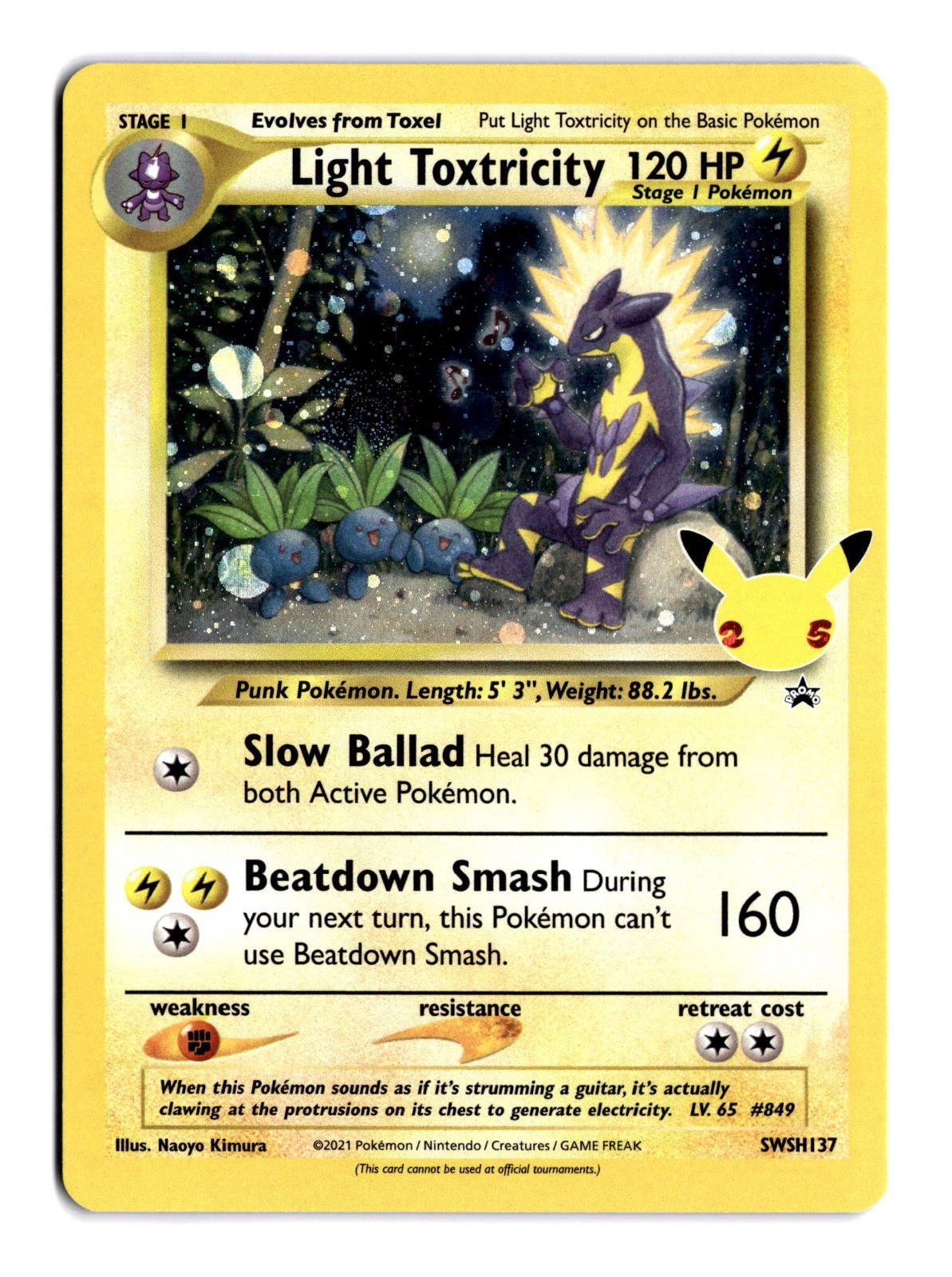 Pokemon Card Light Toxtricity SWSH137 Holo NM Sword & Shield Promo