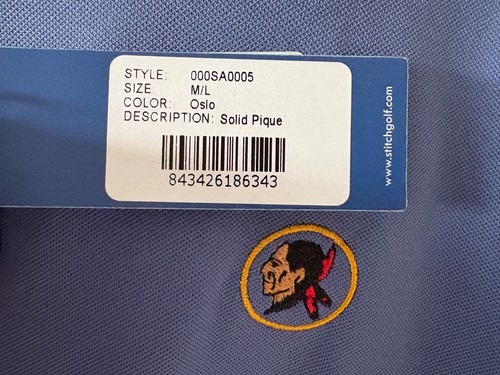 STITCH SEMINOLE Golf Club Mens Oslo Blue Performance SS Polo Size M/L NWT $110 - Picture 3 of 6