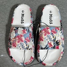 Mudd Aloha Slide Sandals Size 6 EVA Sole Flower Floral NEW Hawaii Vibe Vacay